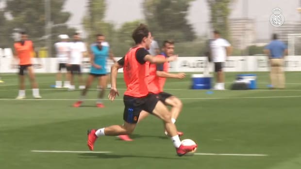 Karim Benzema trained with the team tactical work